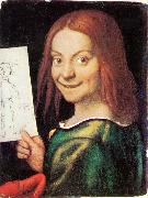 CAROTO, Giovanni Francesco Read-headed Youth Holding a Drawing oil on canvas